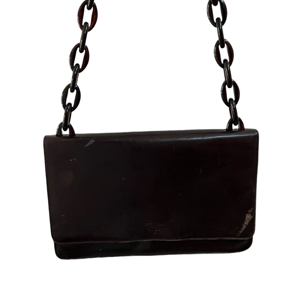 PRADA Leather Plastic Chain Shoulder Bag - Picture 2 of 8